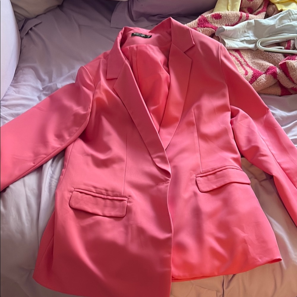 Nasty Gal Pink Blazer Suit Jacket